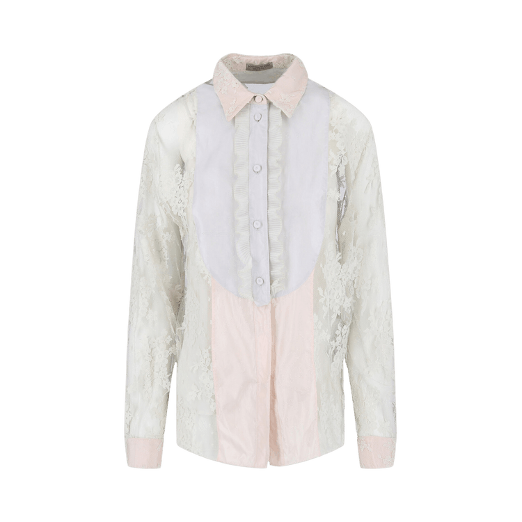 Bottega Veneta Lace Patterned Blouse "White"
