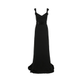 Bottega Veneta Silk Cap Sleeve Belted Gown "Black"