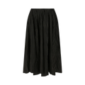 Ferragamo Leather Pleated Midi Skirt "Black"