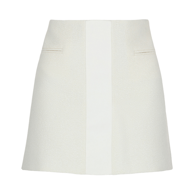 Ferragamo Contrasting-Panel Mini Skirt "White"