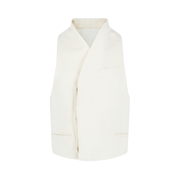 Ferragamo Asymmetrical Buttoned Vest "White"