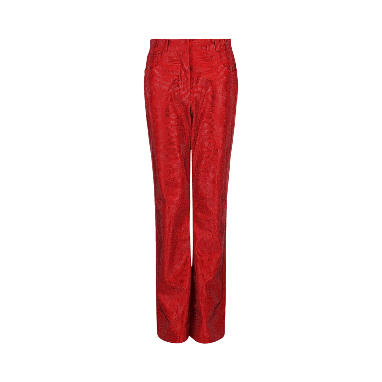 Ferragamo Crystal Embellished Pants "Red"