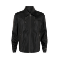Ferragamo Zip Up Leather Jacket "Black"
