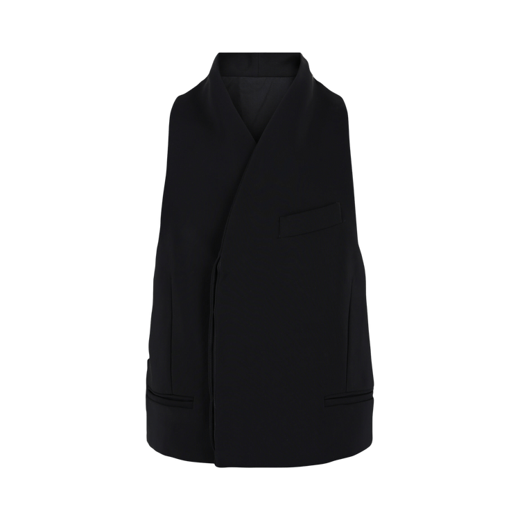 Ferragamo Asymmetrical Buttoned Vest "Black"