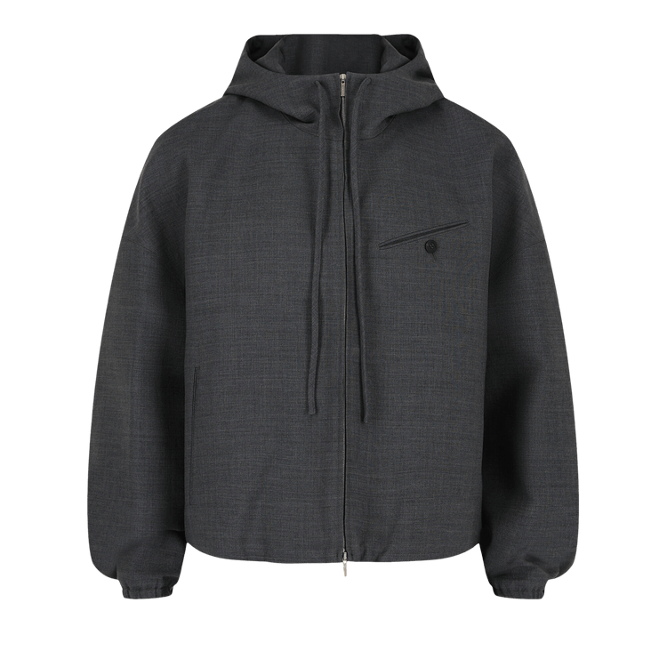 Ferragamo Wool Zip Up Jacket "Grey"