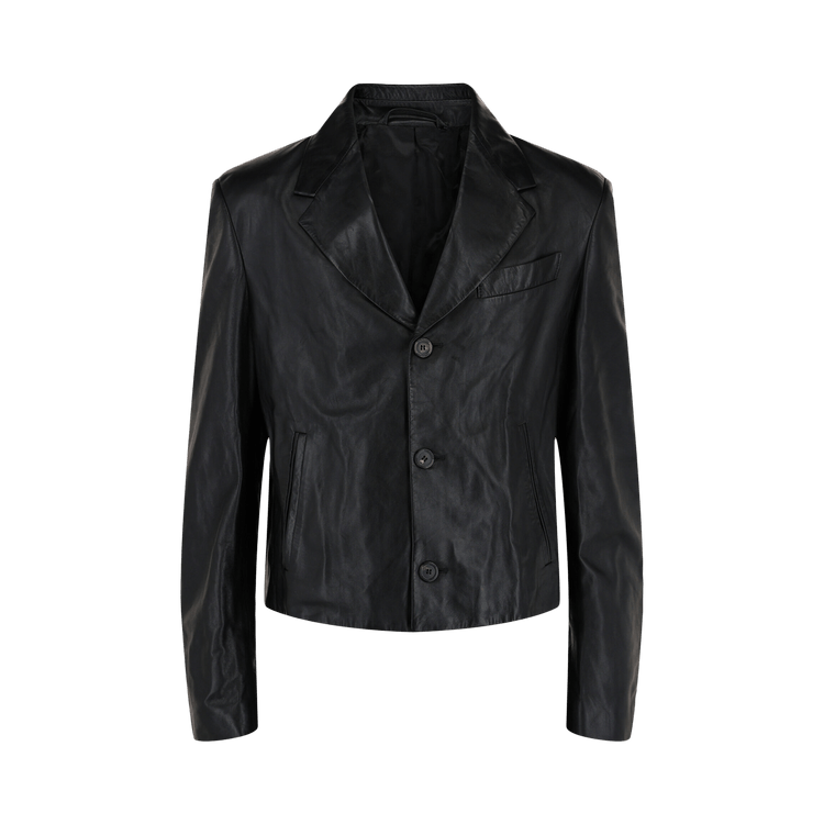 Ferragamo Leather Blazer "Black"