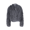 Ferragamo Shearling Cropped Jacket "Grey"