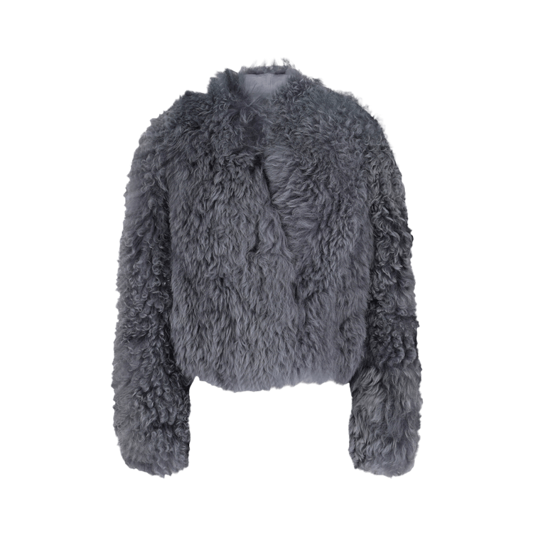 Ferragamo Shearling Cropped Jacket "Grey"