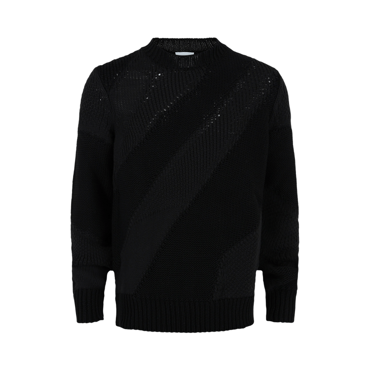 Ferragamo Textured Cable Knit Sweater "Black"