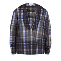 Ferragamo Plaid Print Hooded Shirt "Brown"
