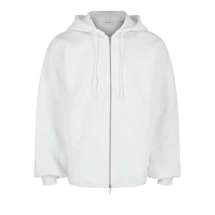 Ferragamo Heavyweight Fleece Zip Up Hoodie "White"