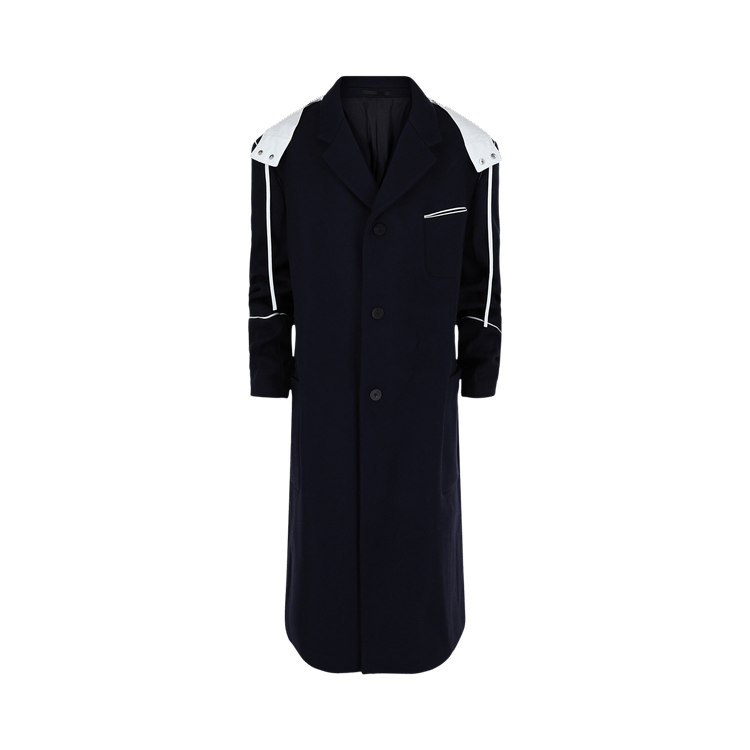 Ferragamo Single Breasted Hooded Coat "Blue"