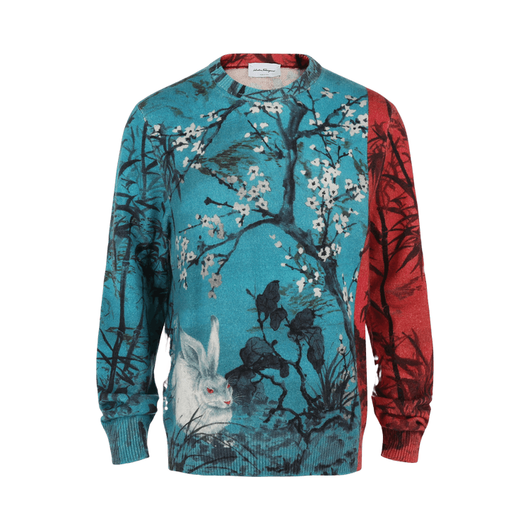 Ferragamo Crew Neck Rabbit Sweater "Multicolor"
