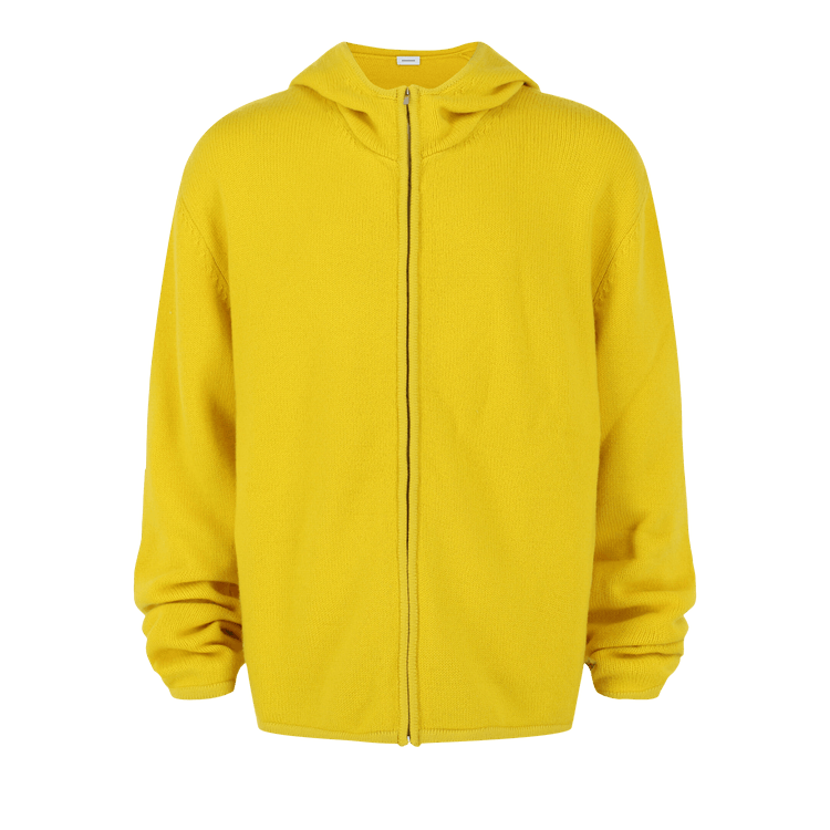 Ferragamo Cashmere Blend Zip Up Hooded Sweatshirt "Yellow"