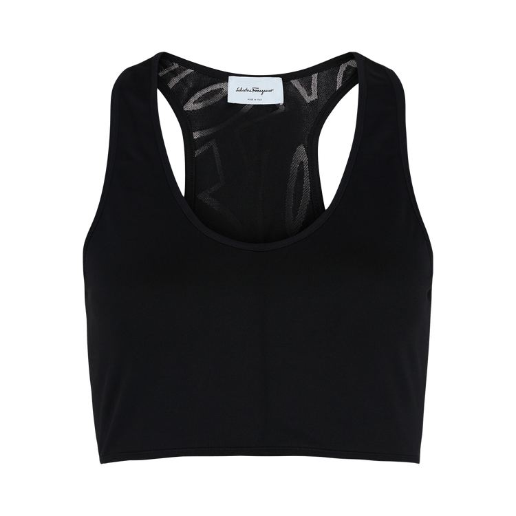 Ferragamo Scoop Neck Cropped Top "Black"