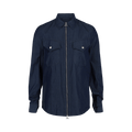 Ferragamo Denim Zipper Shirt "Blue"