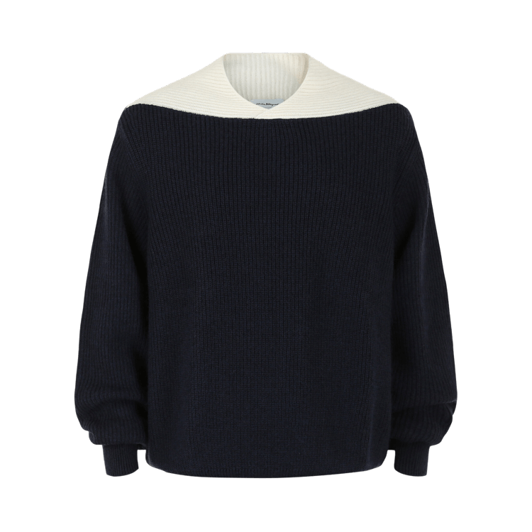 Ferragamo Two Tone Knit Sweater "White"