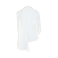 Ferragamo Asymmetrical Shawl Blouse "White"