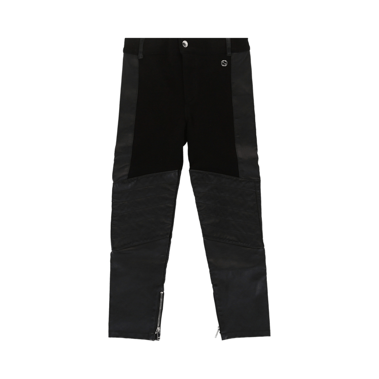 Gucci Faux Leather Mixed Media Pants "Black"