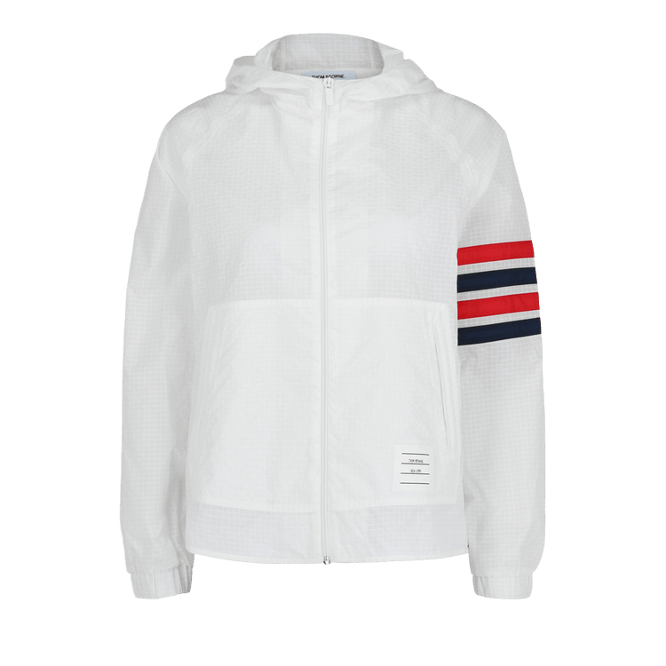 Thom Browne Ultralight Ripstop 4 Bar Anorak "White"