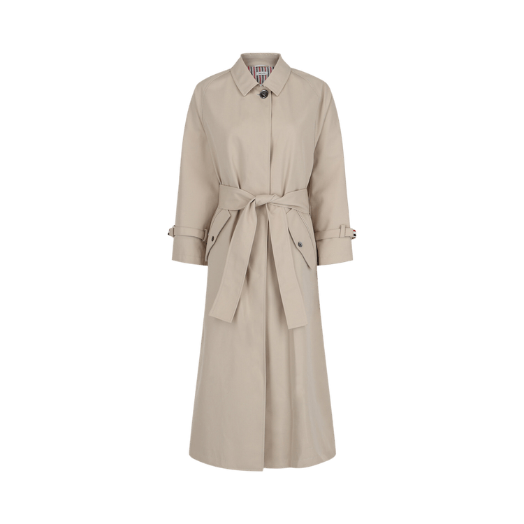 Thom Browne Waterproof Cotton Twill Raglan Trench Coat "Tan"