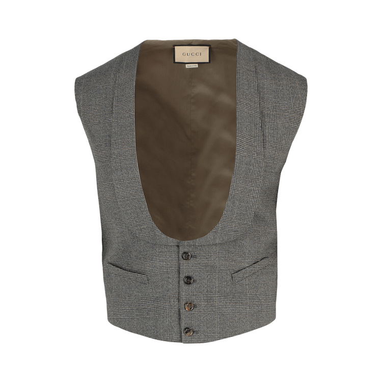 Gucci Plaid Tailored Vest "Grey"