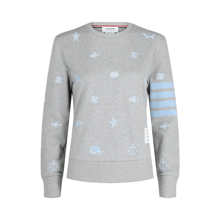 Thom Browne 4 Bar Nautical Crewneck Sweatshirt "Grey"