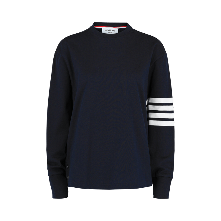 Thom Browne Jersey 4 Bar Long-Sleeve Rugby T-Shirt "Blue"
