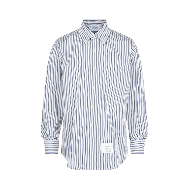 Thom Browne Tricolor Stripe Poplin Shirt "Blue"