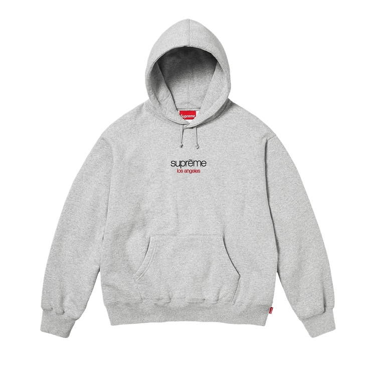 Supreme Classic Logo Los Angeles Hooded Sweatshirt "Heather Grey"
