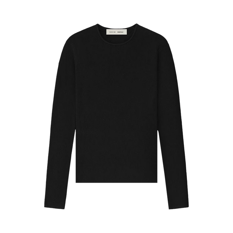 Fear of God Essentials Rib Long-Sleeve Top "Vintage Black"