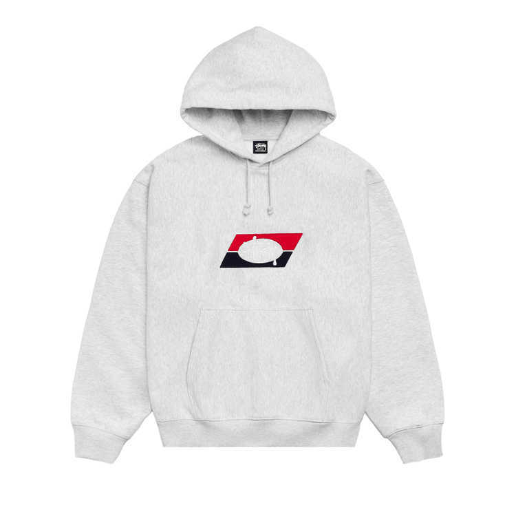 Stussy Double Stripe Embroidered Hoodie "Ash Heather"