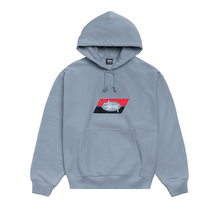 Stussy Double Stripe Embroidered Hoodie "Slate"
