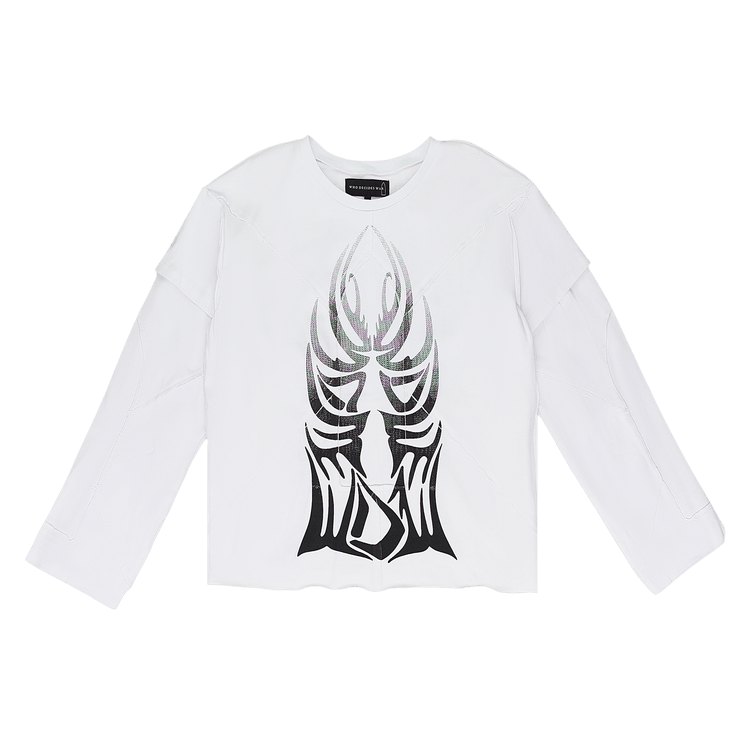 Who Decides War Winged Gradient Long-Sleeve T-Shirt "White"