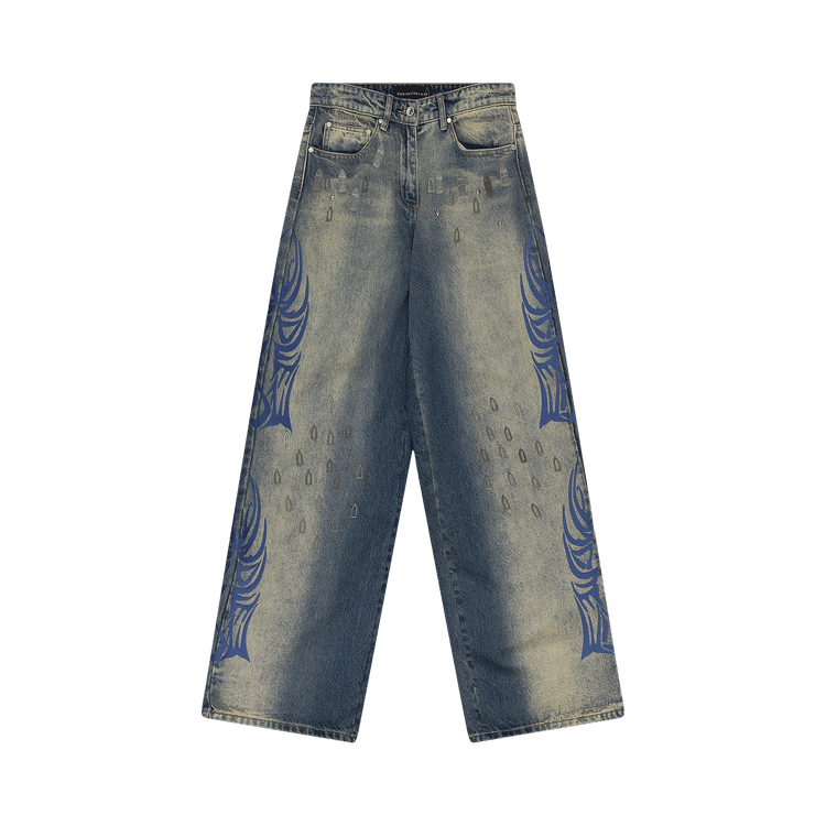Who Decides War Winged Logo Bootcut Jeans "Indigo"
