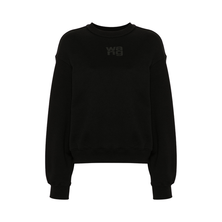 Alexander Wang Puff Paint Logo Essential Terry Crew Sweatshirt "Black"