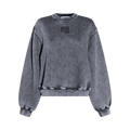 Alexander Wang Essential Terry Crew Puff Paint Logo Sweatshirt "Washed Granite"
