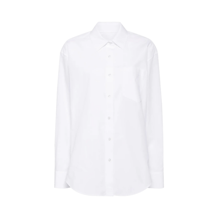 Alexander Wang Boyfriend Shirt with Logo Flag Tag "White"