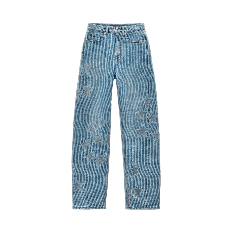 Alexander Wang Float Stars & Stripes Laser Print/Hotfix Jean "Vintage Medium Indigo"