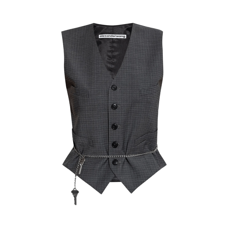 Alexander Wang Chain Tailored Vest "Dark Grey Melange"