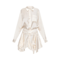 Alexander Wang Cut Off Double Shirt Dress "Ivory"