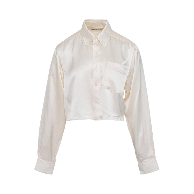 Alexander Wang Cropped Boyfriend Shirt "Ivory"