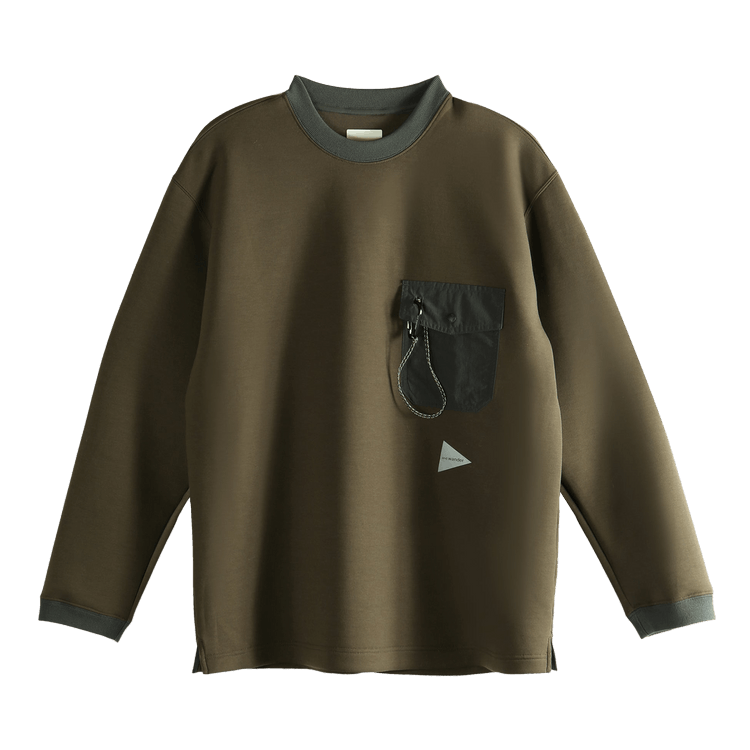 And Wander Airy Warm Pullover "Dark Brown"