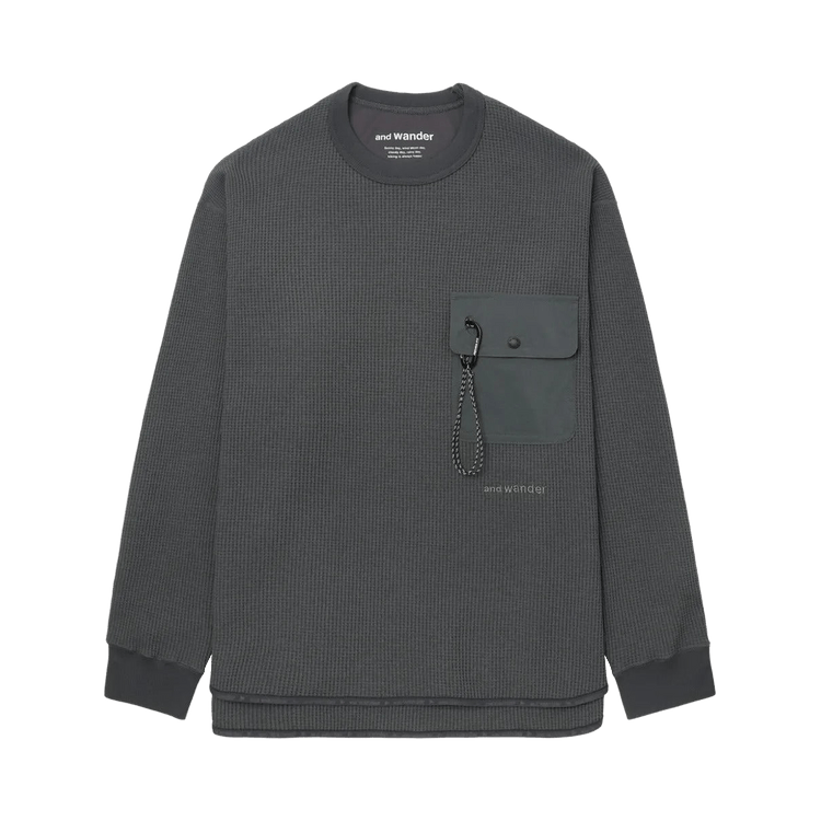 And Wander Waffle Long-Sleeve T "Grey"