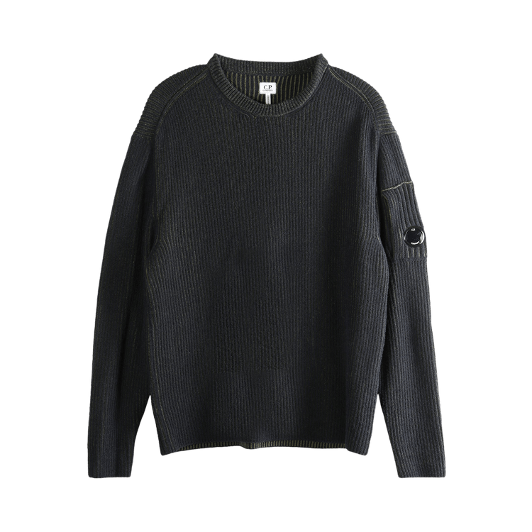 C.P. Company Knitwear Crew Neck In Fleece Knit "Black"