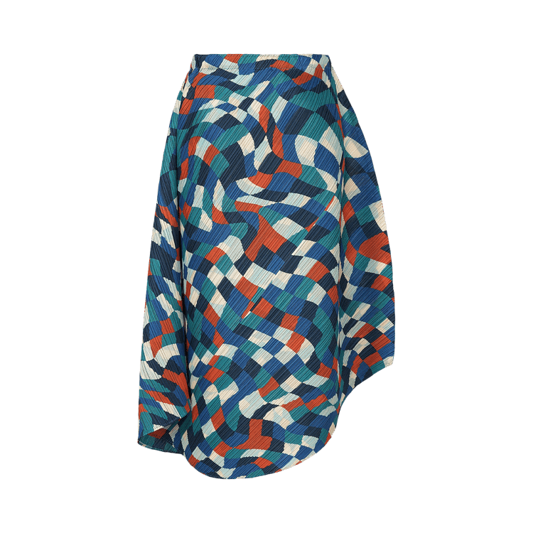 Pleats Please Issey Miyake Dancing Square Skirt "Blue"