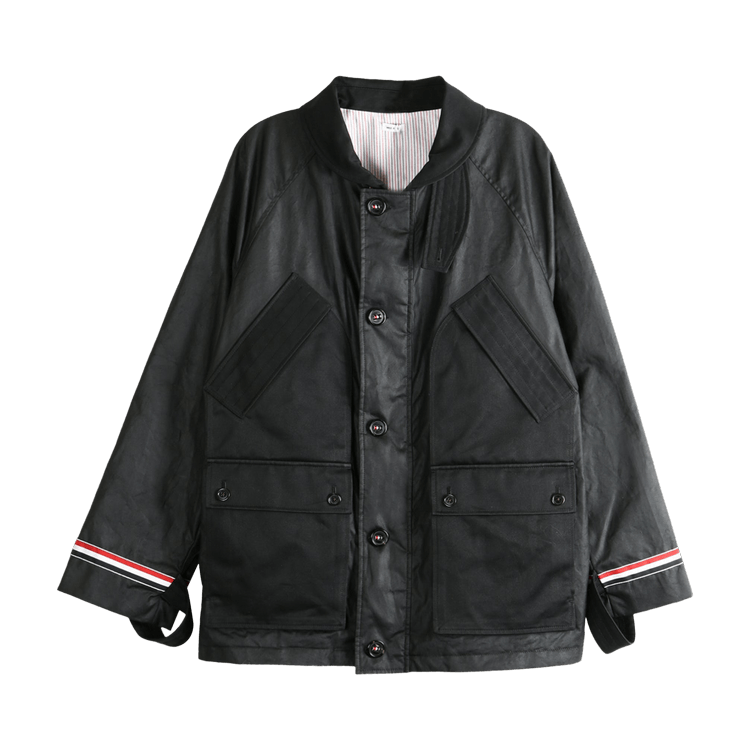 Thom Browne Cropped Shawl Collar Field Jacket "Black"
