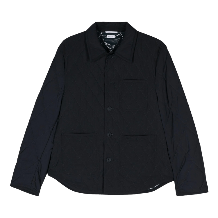 Thom Browne Quilted Shirt Jacket with Applied Pockets "Navy"
