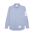 Thom Browne 4 Bar Fitted Button Down Flannel Shirt "Light Blue"
