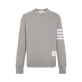 Thom Browne Classic Sweatshirt In Classic Loopback with Engineered 4 Bar "Light Grey"